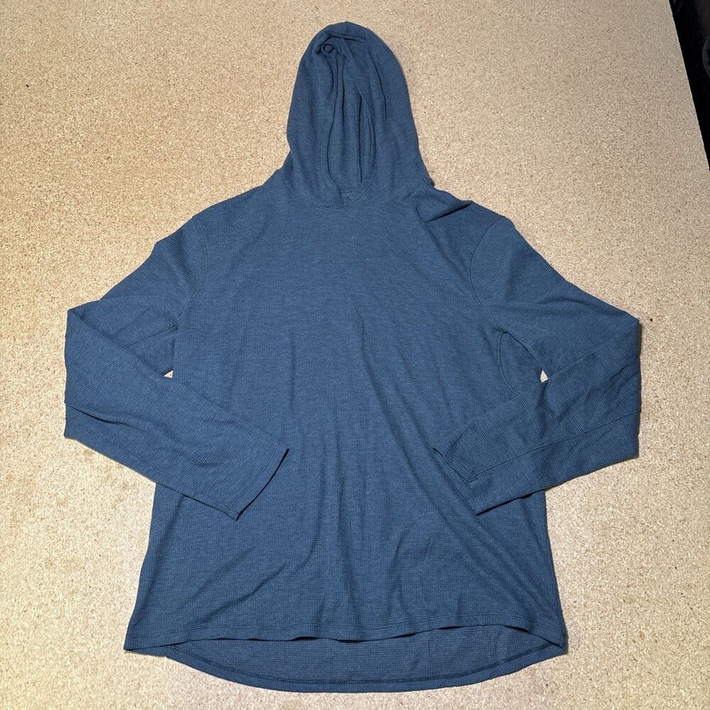 Lululemon Hoodie Mens Medium Gray Shift Stitch Thermal Waffle Knit Sweatshirt